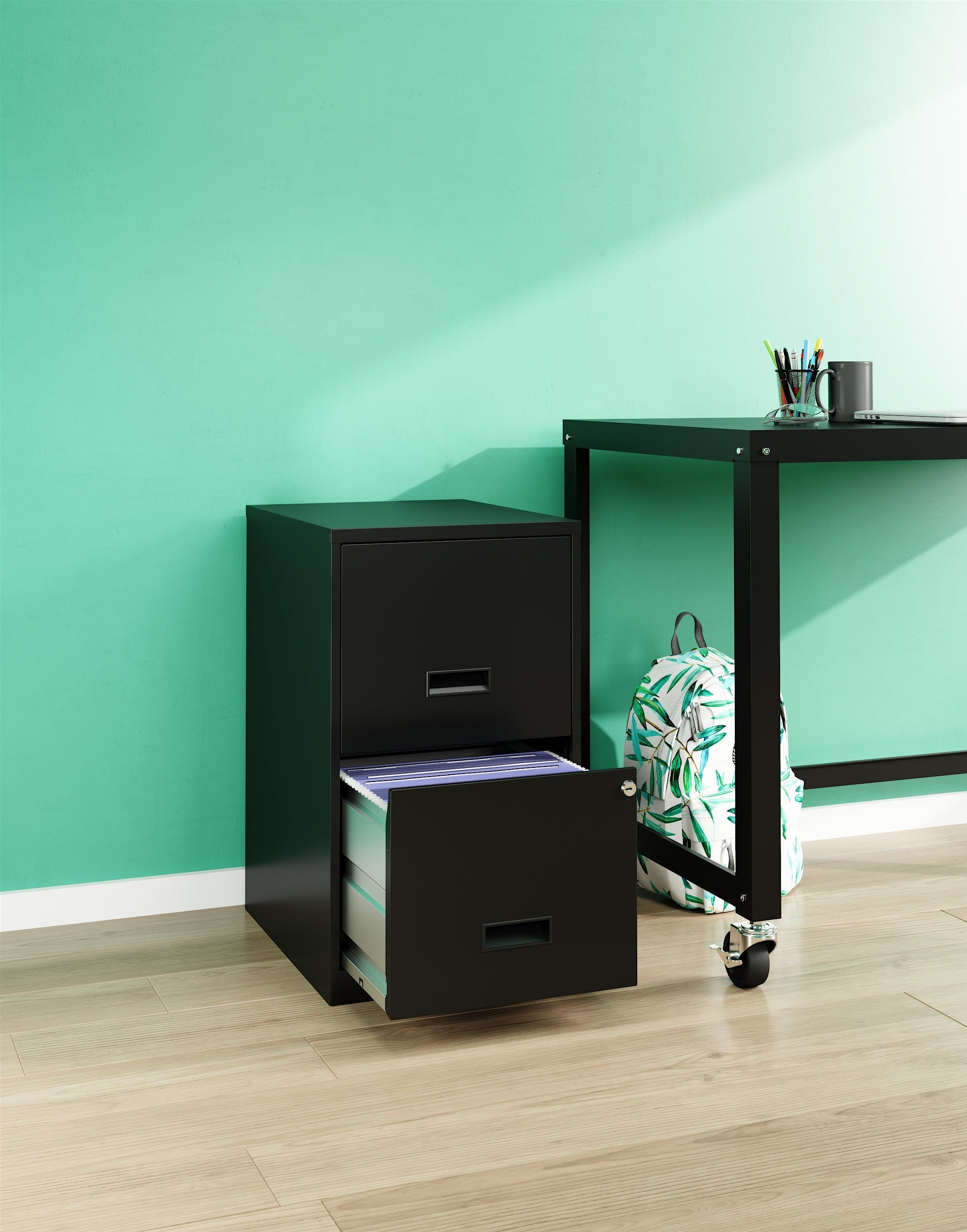 Filing Cabinet 2-Drawer Steel File Cabinet with Lock, Black - Space Solutions - Nimbus Distributors - wholesale and distributors in United States Filing Cabinet 2-Drawer Steel File Cabinet with Lock, Black - Space Solutions - Nimbus Distributors - wholesale and distributors in United States